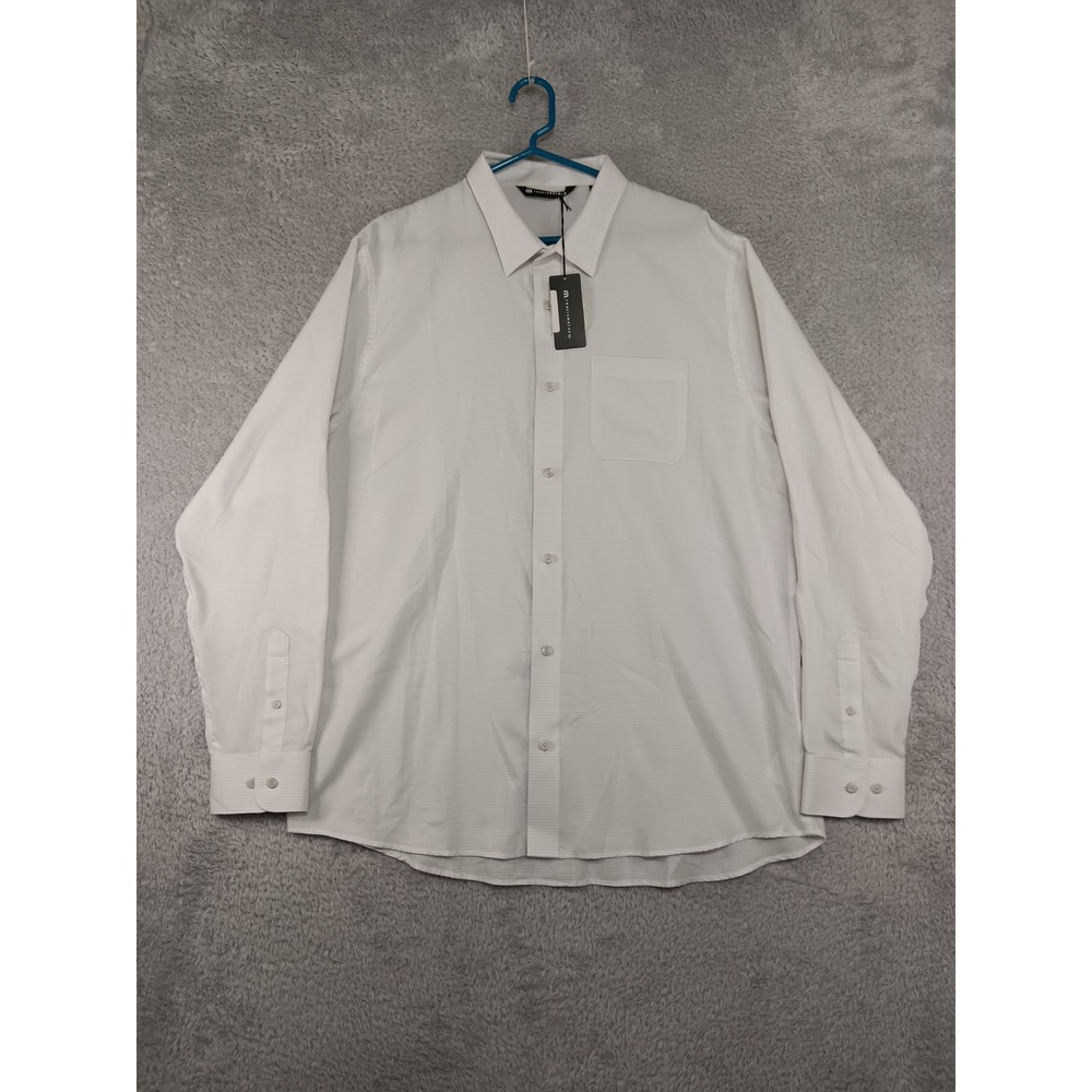 TravisMathew Shirt Mens XL NWT White Button Up Striped